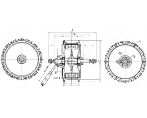Креслення прямо приводного мотор колеса QS motor 48v1000w  для Fat bike 