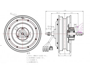 Креслення мотор колеса QS motor 72v4000w10``для скутера