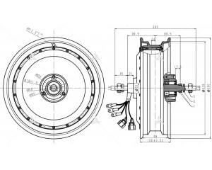 Креслення та графік випробувань скутерного мотор-колеса QS motor 72v8000w13``V4
