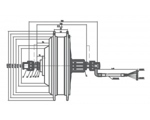 Креслення мотор колеса MXUS GDС19 48v 750w