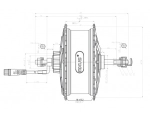 Креслення мотор колеса  MXUS  GDR19-SR 48v1500w