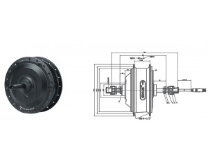 Креслення мотор колеса MXUS GDR15 36-48v 350-500w
