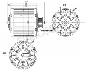 Креслення електродвигателя QS motor 72-3000-138А-70