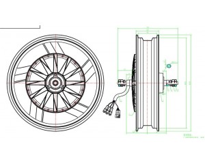 Креслення мотор колеса QS motor 72v-96v3000w в легко-сплавному ободі 17``