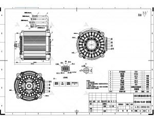 Креслення електродвигуна QS motor 72v8000w и графік випробувань